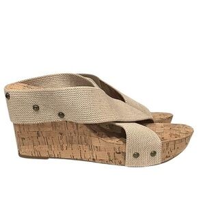 NA XXXX  ???? Cork Wedge sandal NWOT/NWOB 4in heel